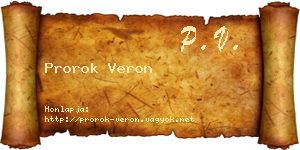 Prorok Veron névjegykártya